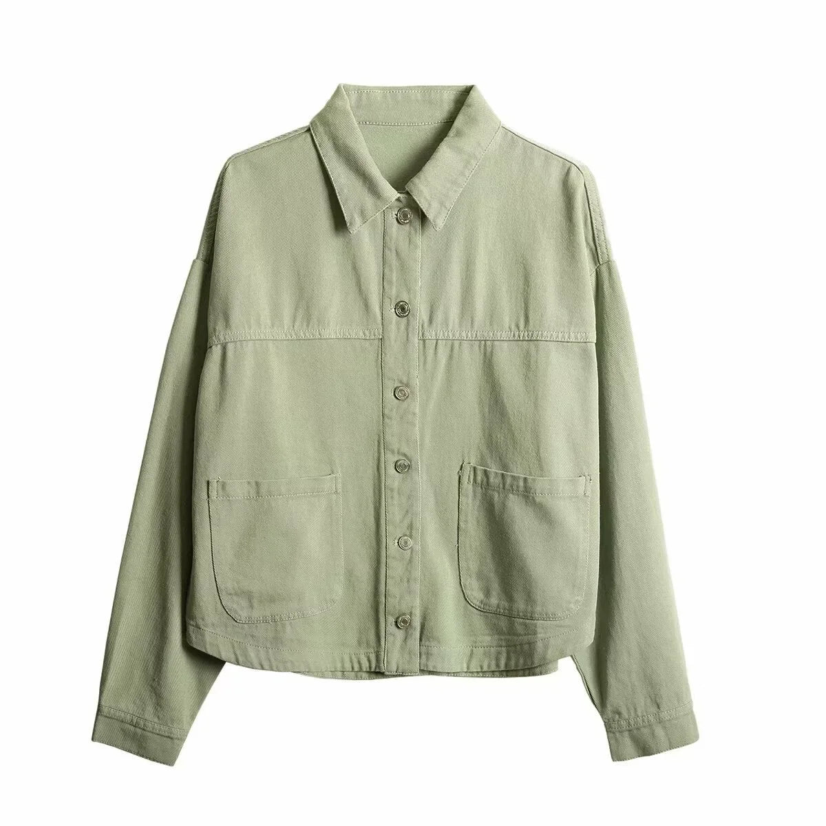 Casual denim jackets for women with fashionable turn-down collar