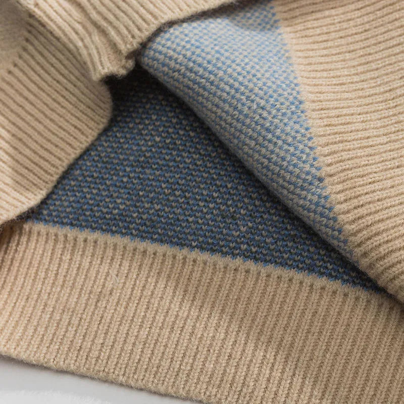 Knitted Sweaters Men Women Retro Pattern Wool Jumper Pullover