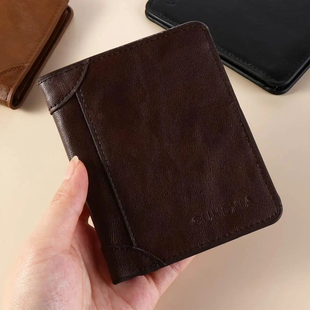 Leather 2 Fold Wallets Urban Recreational Style Solid Color