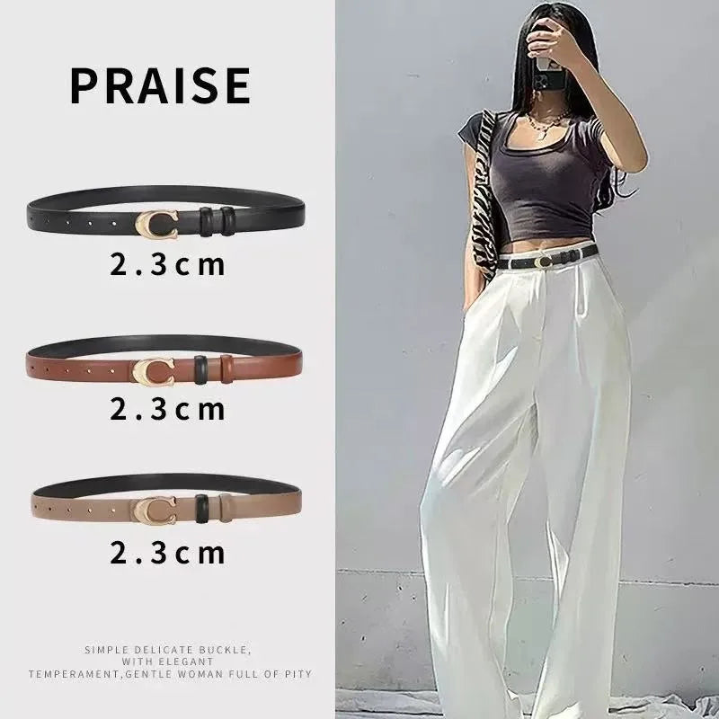 C-buckle Belt Retro Joker Jens Skirt Belt Casual Commuter Decorative Thin Belt Women Belts