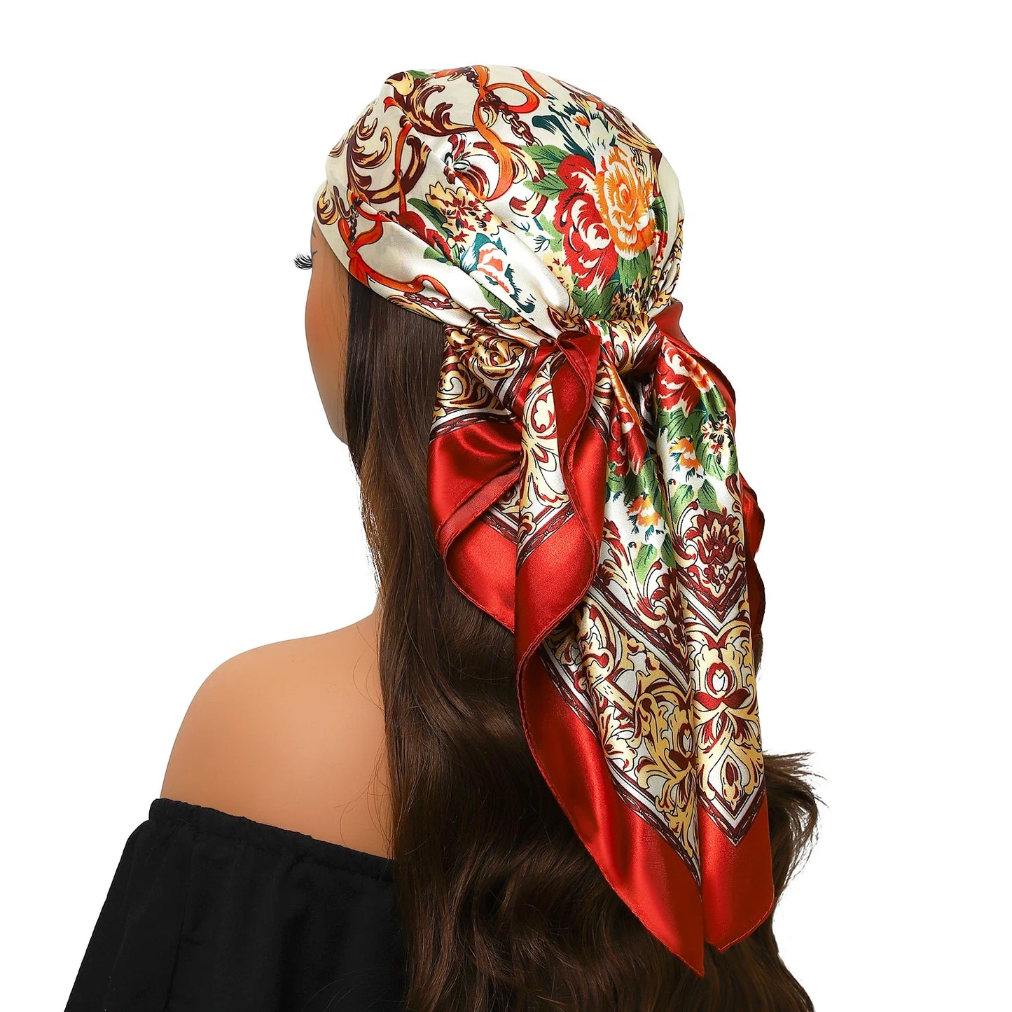 Head Scarf for Women Luxury Brand Satin Bandana