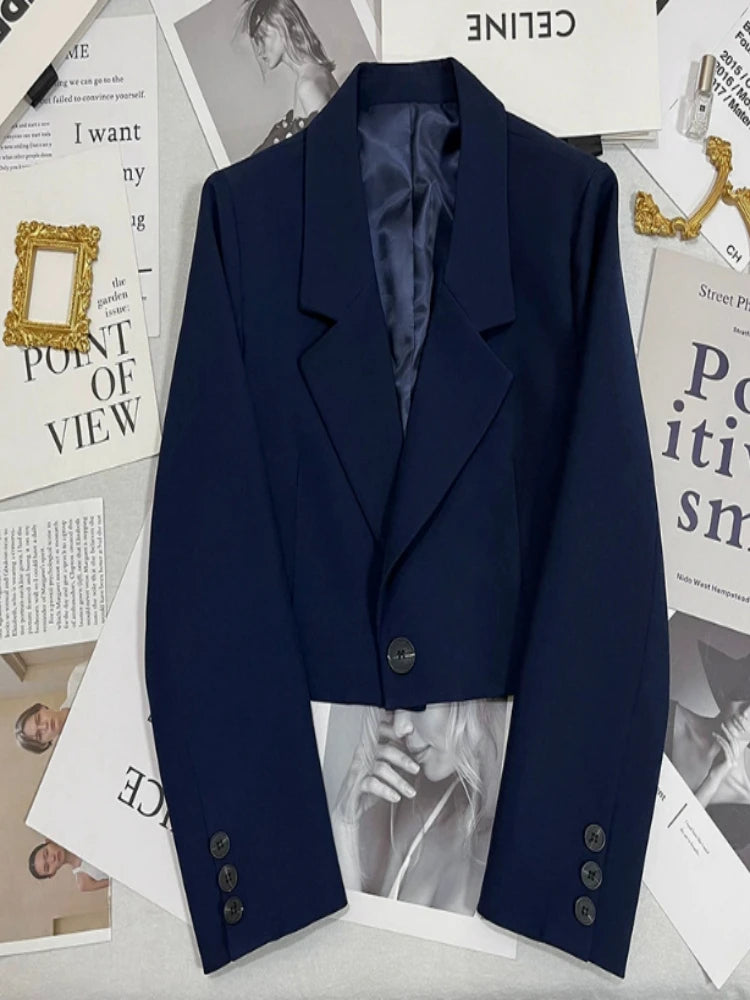 Women Blazer  Short Jacket Chic Elegant Outerwear