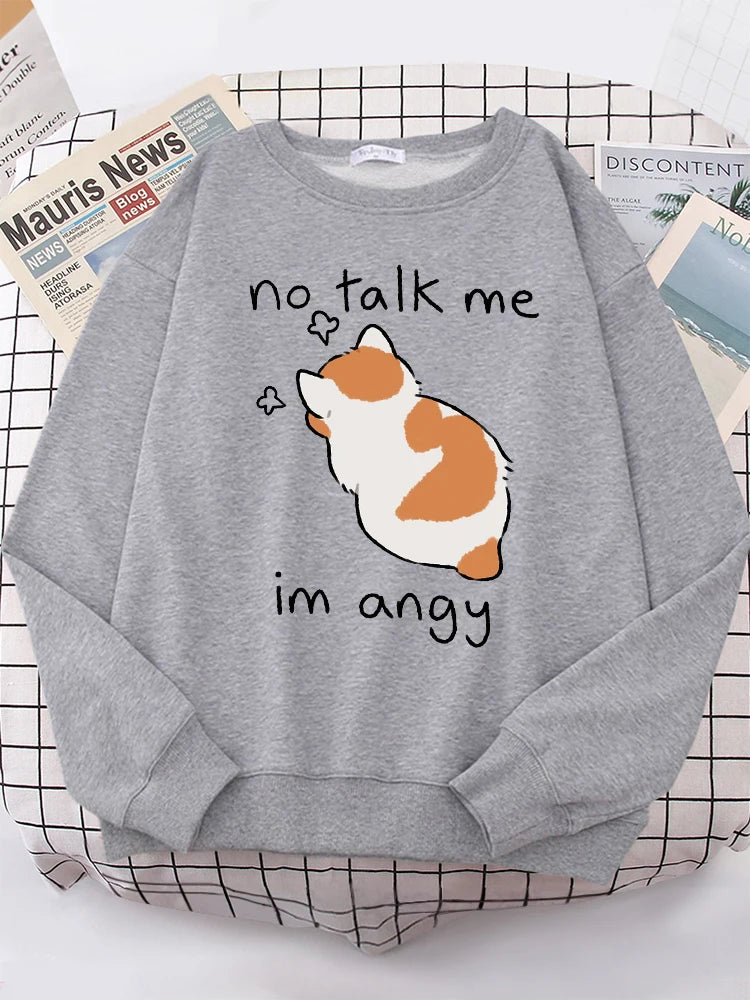 Female Sweatshirts Cat Print Top