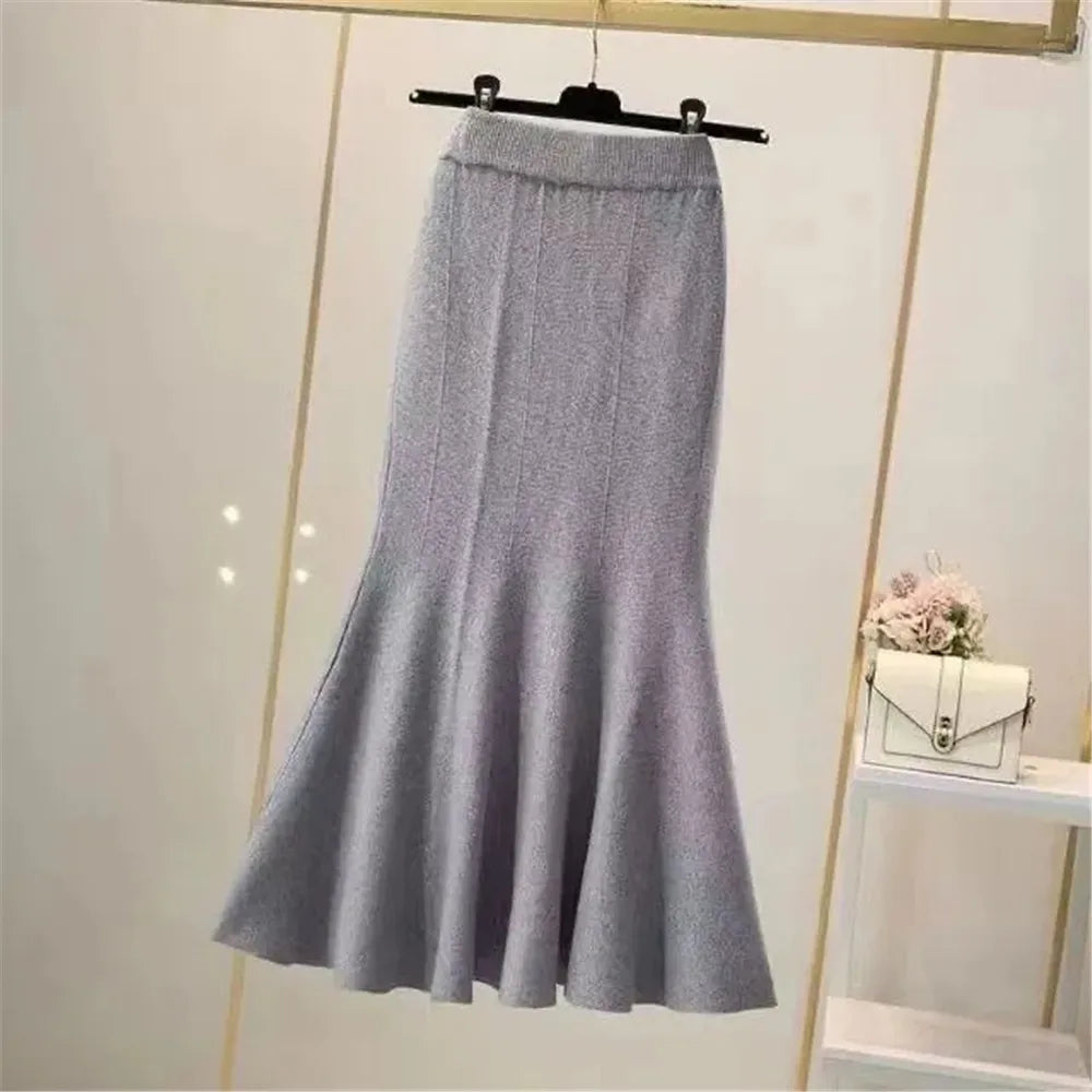 Knitting  High Waist Slim Trumpet Mermaid Skirts
