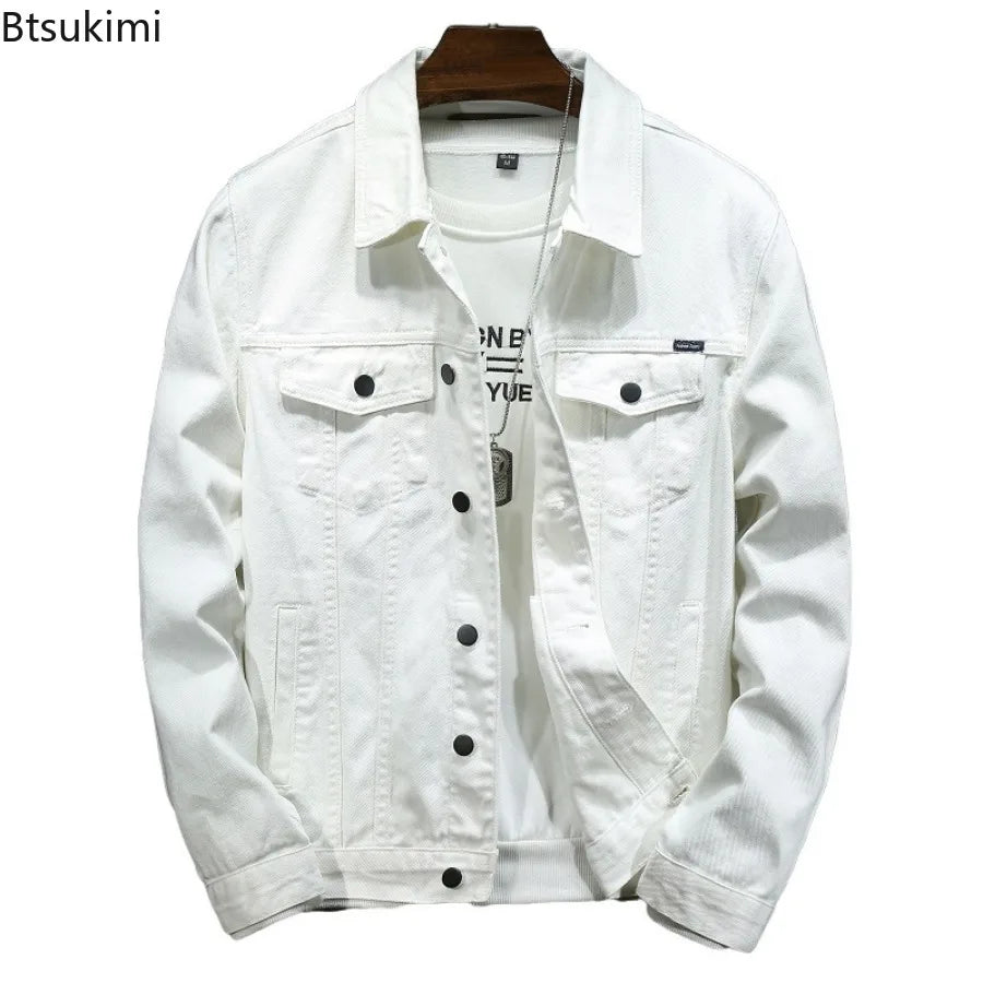 Men's Cargo Denim Jacket  Couple Cotton Casual Outerwear