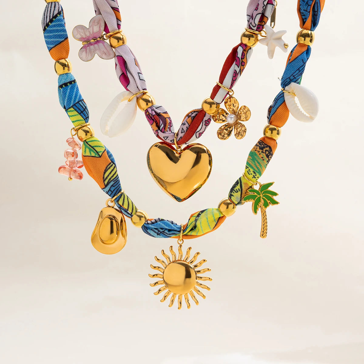 Zora Holiday Style Multi-charm Scarf Necklace