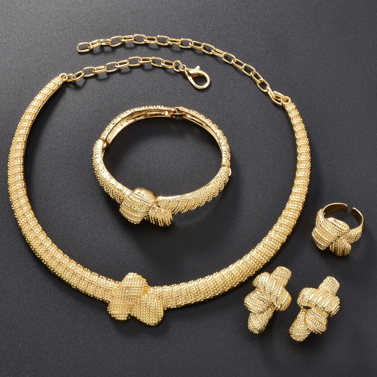 4pcs Women's Jewelry Set Colorful Bow Collar