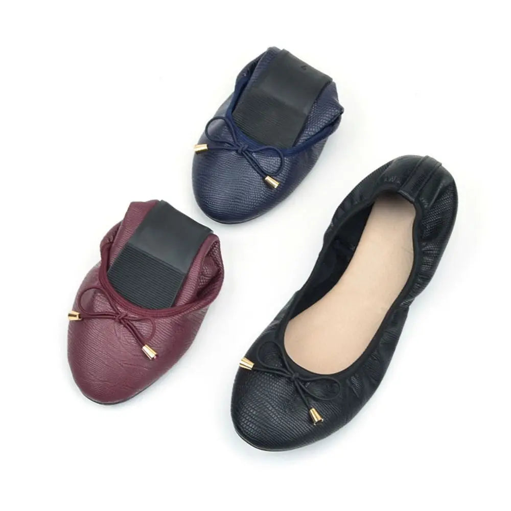 Fashion Shallow Mouth Ballet Shoes Bowknot Thread Ballet Flats