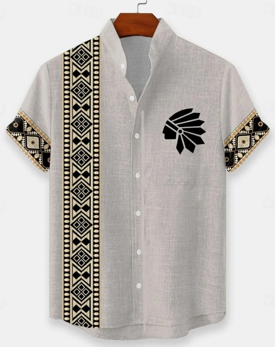 men's linen shirts, 3D printed beach shirts