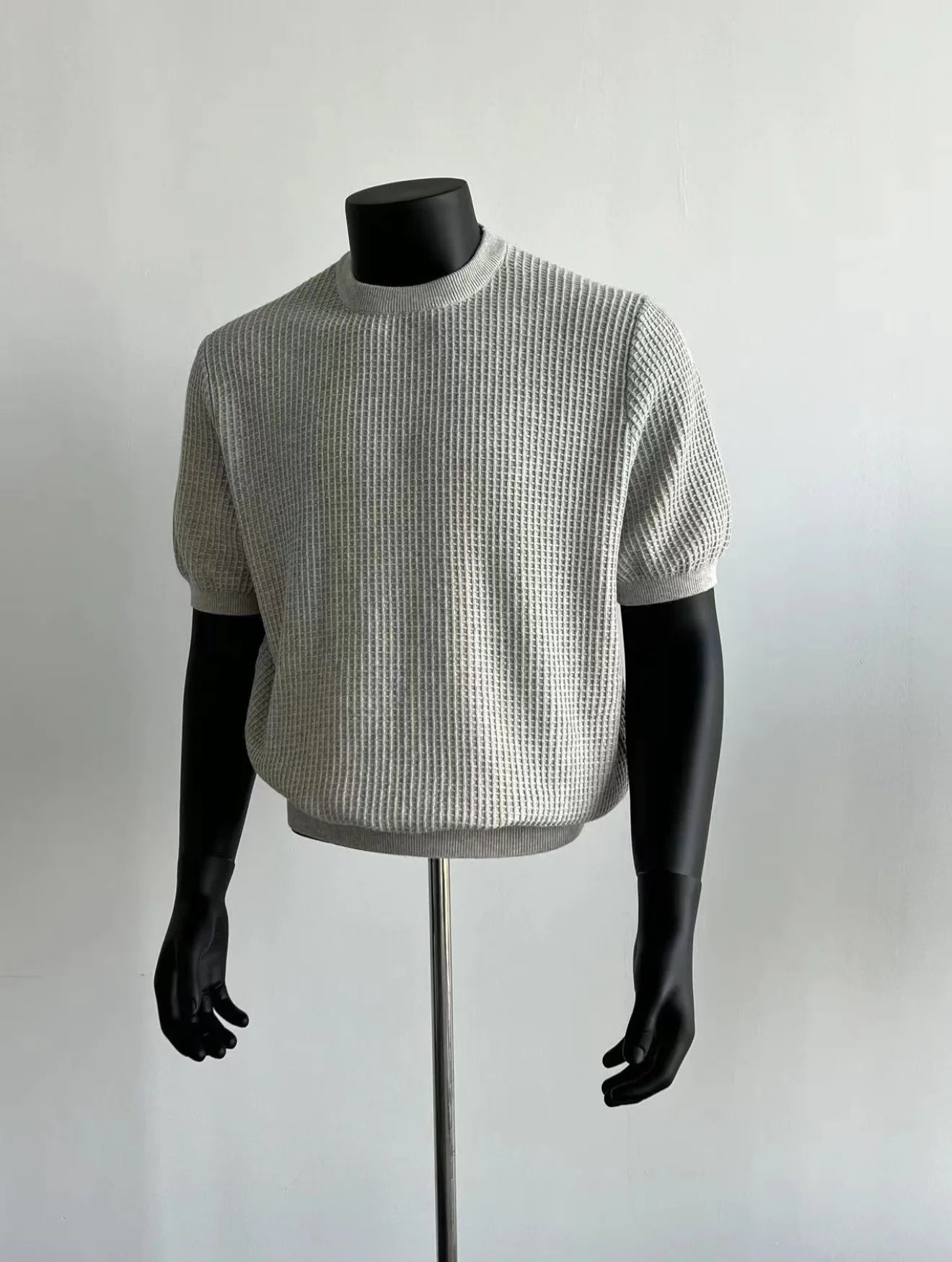 Knitting Sweater Men's Short Sleeve Knit Tee