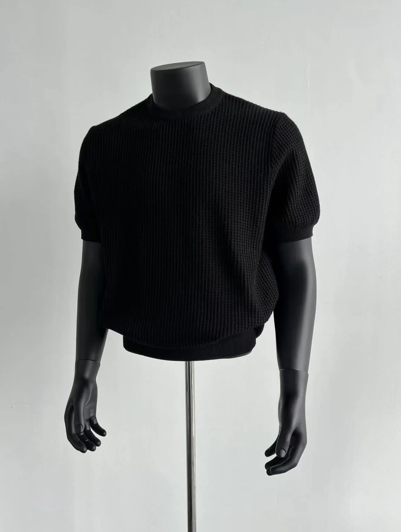 Knitting Sweater Men's Short Sleeve Knit Tee