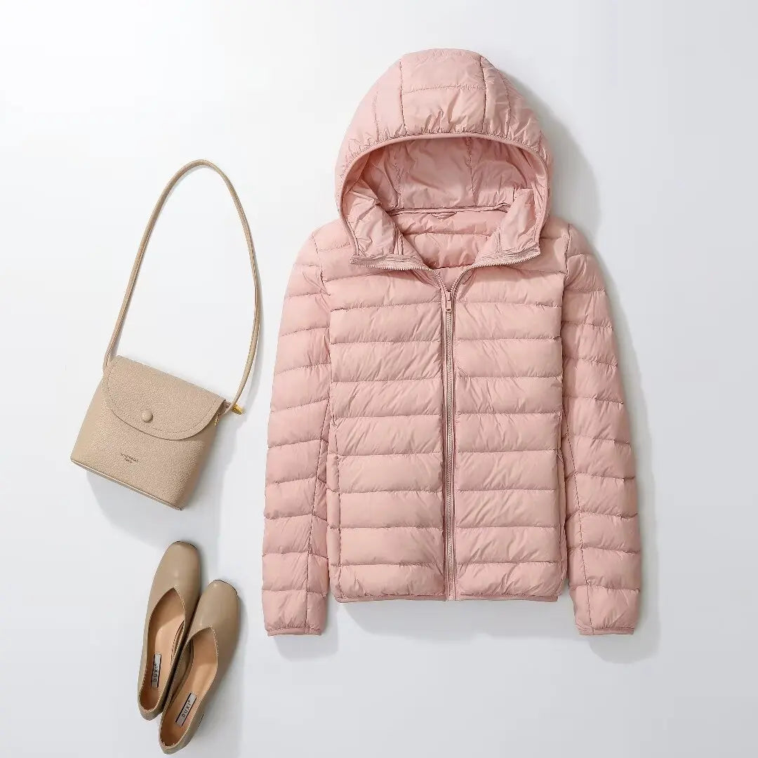 Female Ultra Lightweight Packable Hooded Down Coats