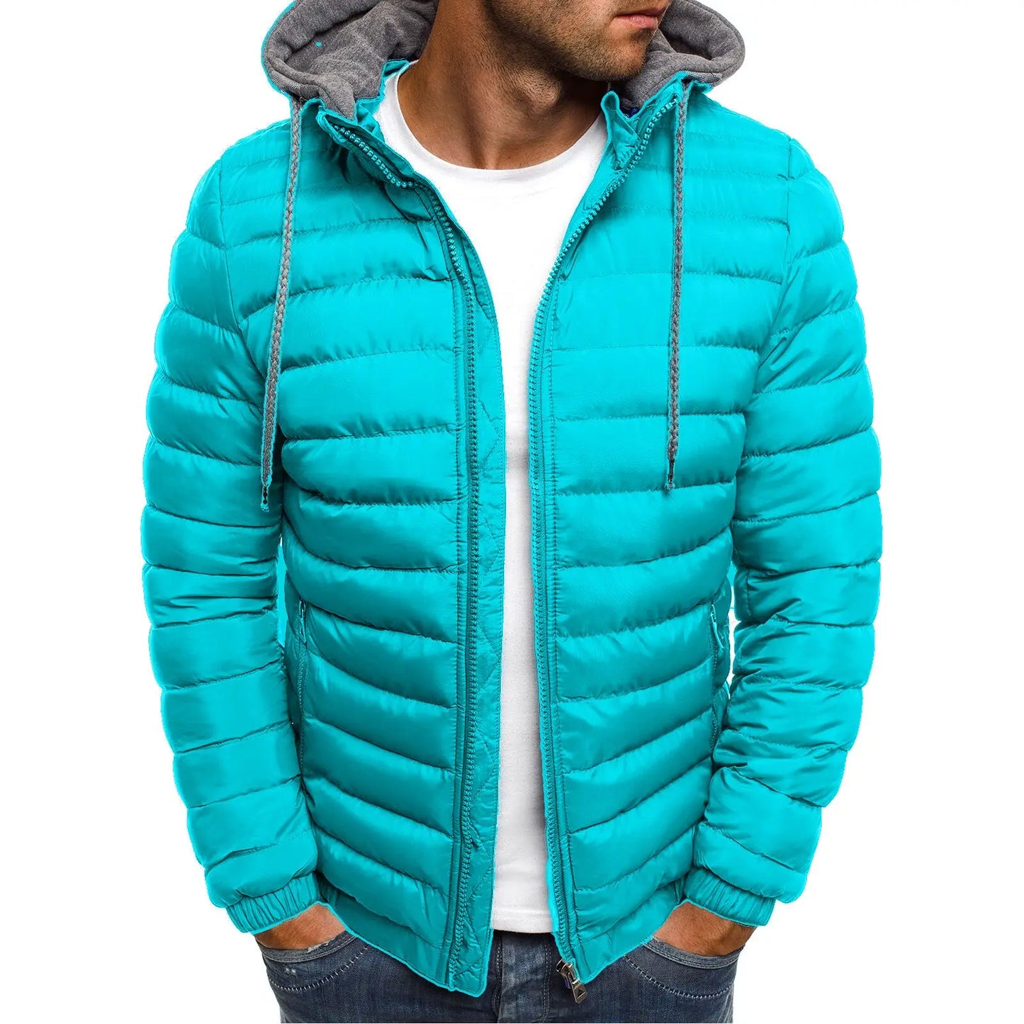 Parkas Solid Hooded Cotton Coat Jacket