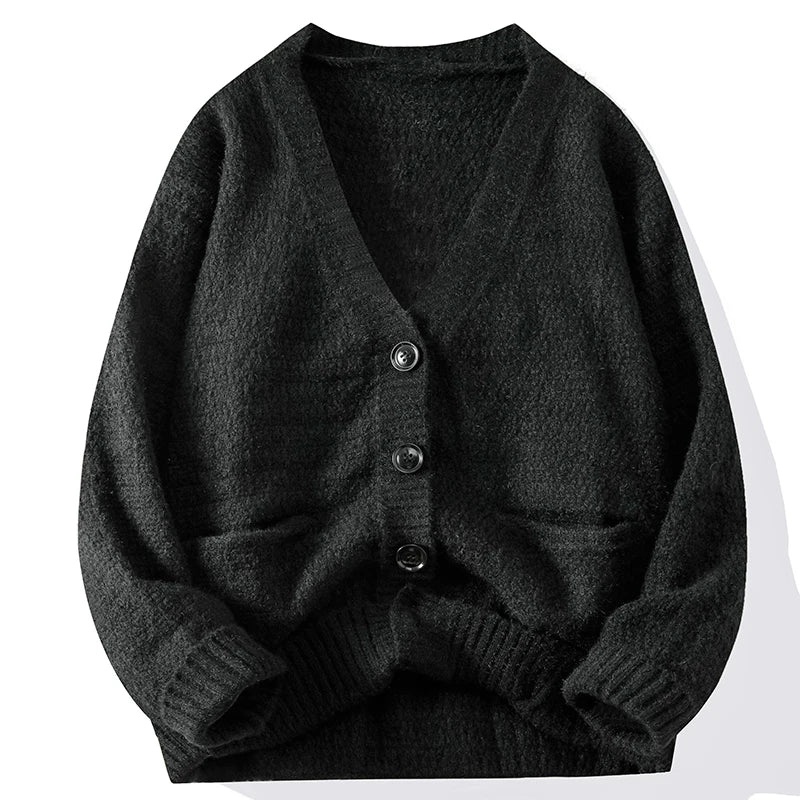 Casual Button Knit Cardigan Top Coat Streetwear Sweatshirt