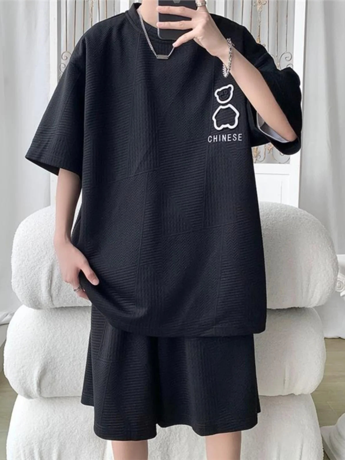Casual Sportswear Set for Men Short Sleeve