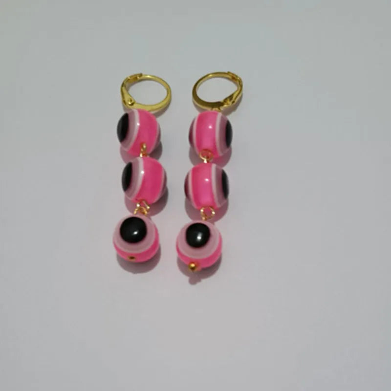 Red Pearl Long Tassel Earrings