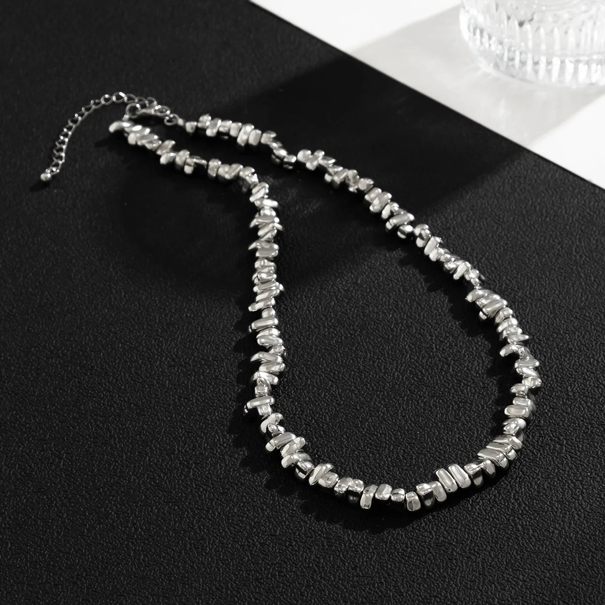Irregular CCB Beads Chains Short Choker Necklace for Men