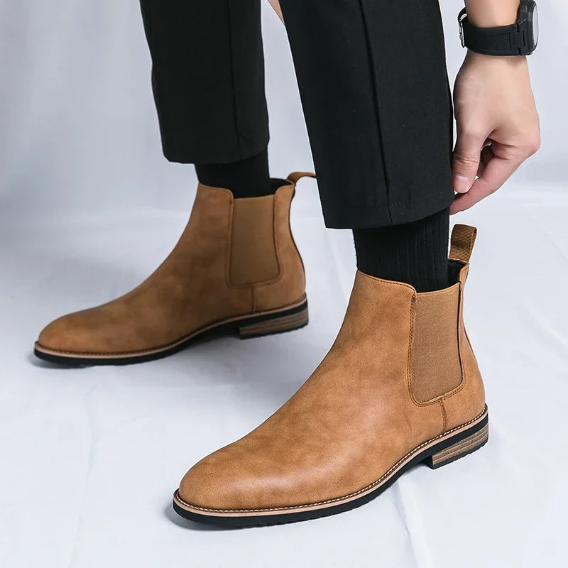 High Quality Boots for Men Brand Business Leather Boot