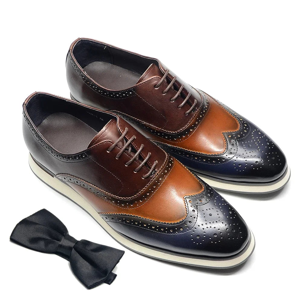 Men's Dress Sneakers Genuine Leather Italian Casual Formal Shoes