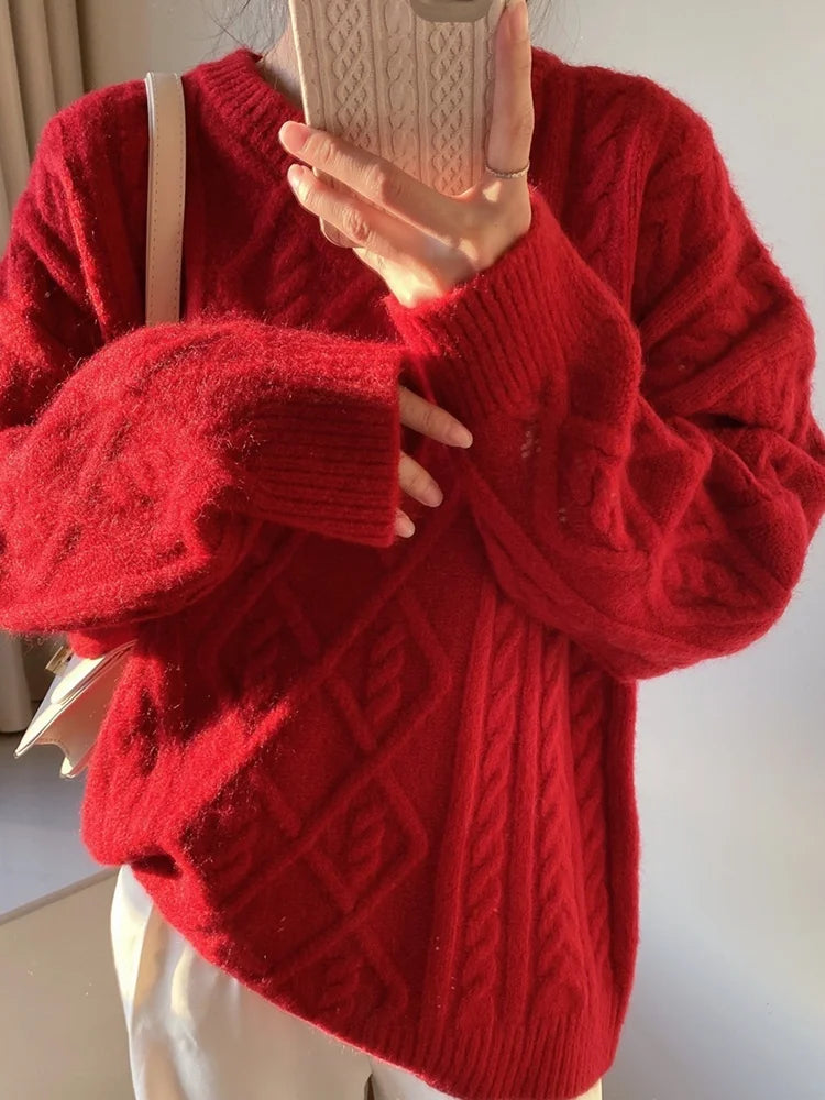 Women's Knitwear Autumn Winter Twist Sweater