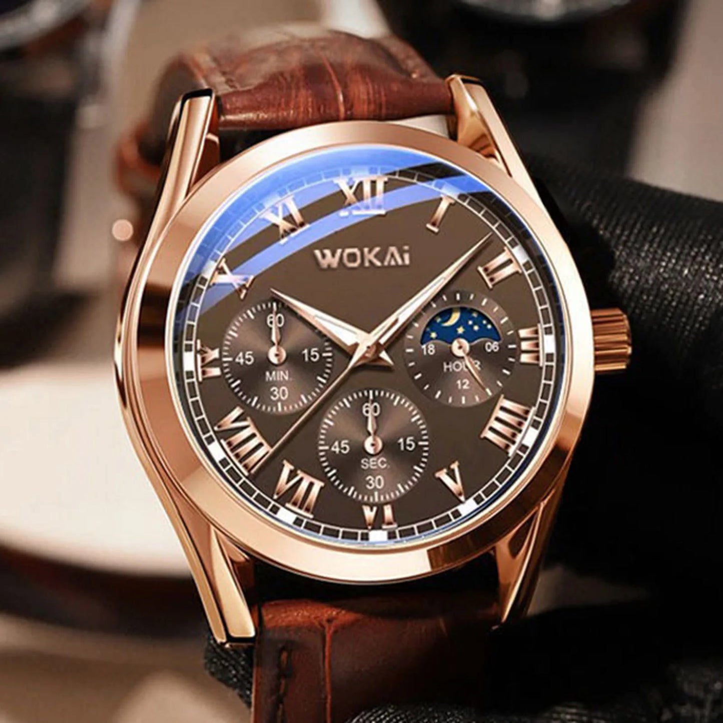Fashion Men Luxury Watches Mens Business PU Leather Quartz Watch