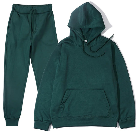 New Solid Color Hoodie+pants Two-piece set
