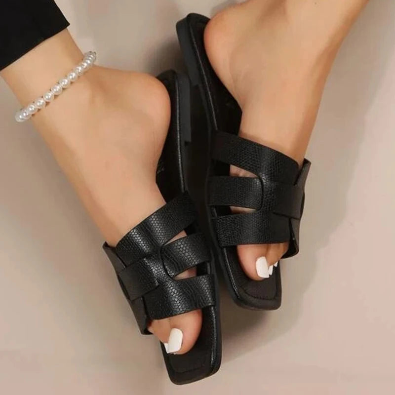 Women Fashion Flat Slippers Non-slip Outdoor Comfy Breathable Beach Sandals