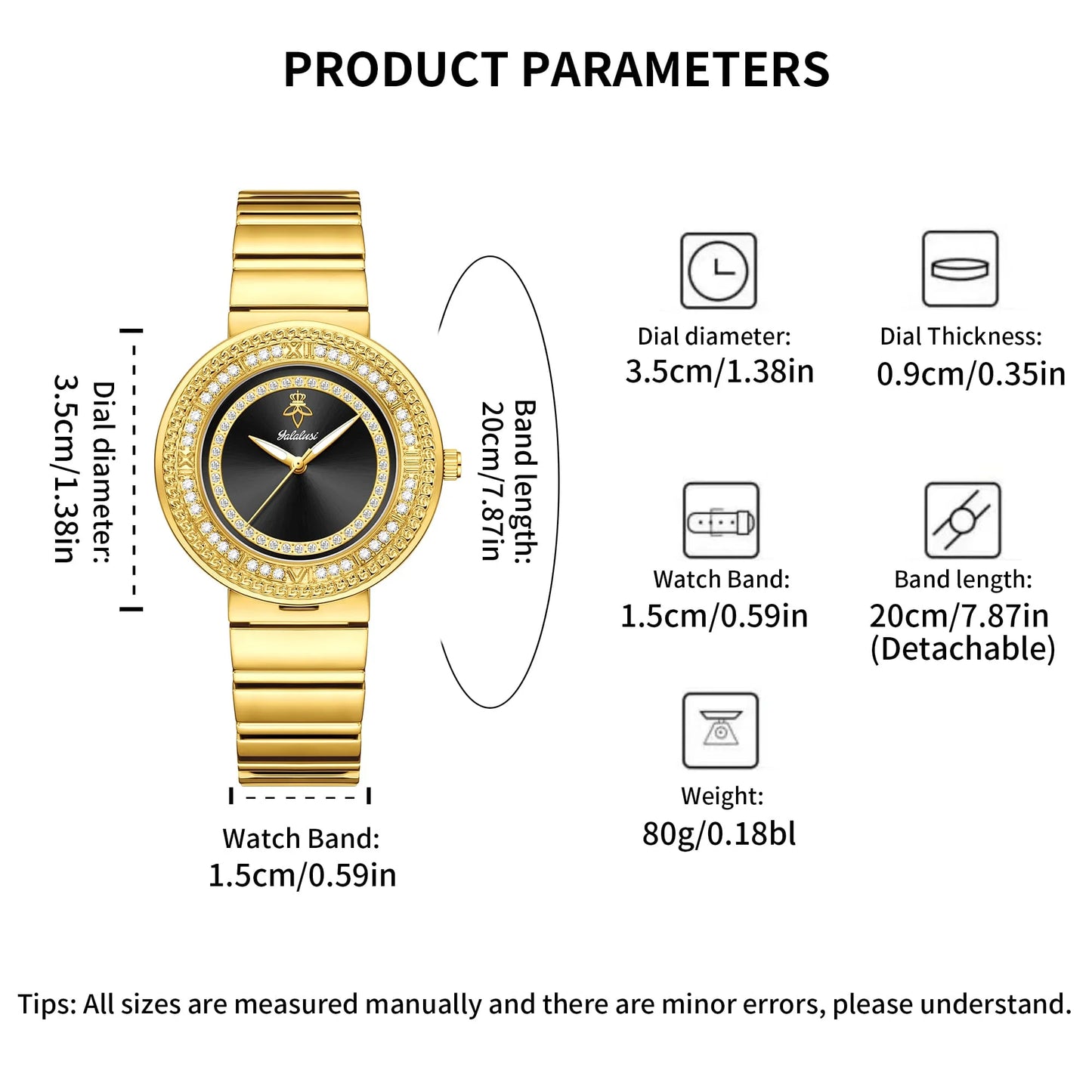 Luxury Diamond-Set Bracelet Watches Quartz Water-Resistant