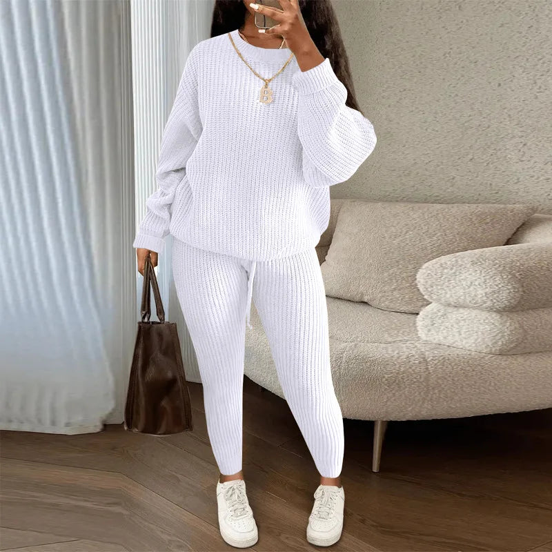 Knitted Sweater Two Piece Set For Women