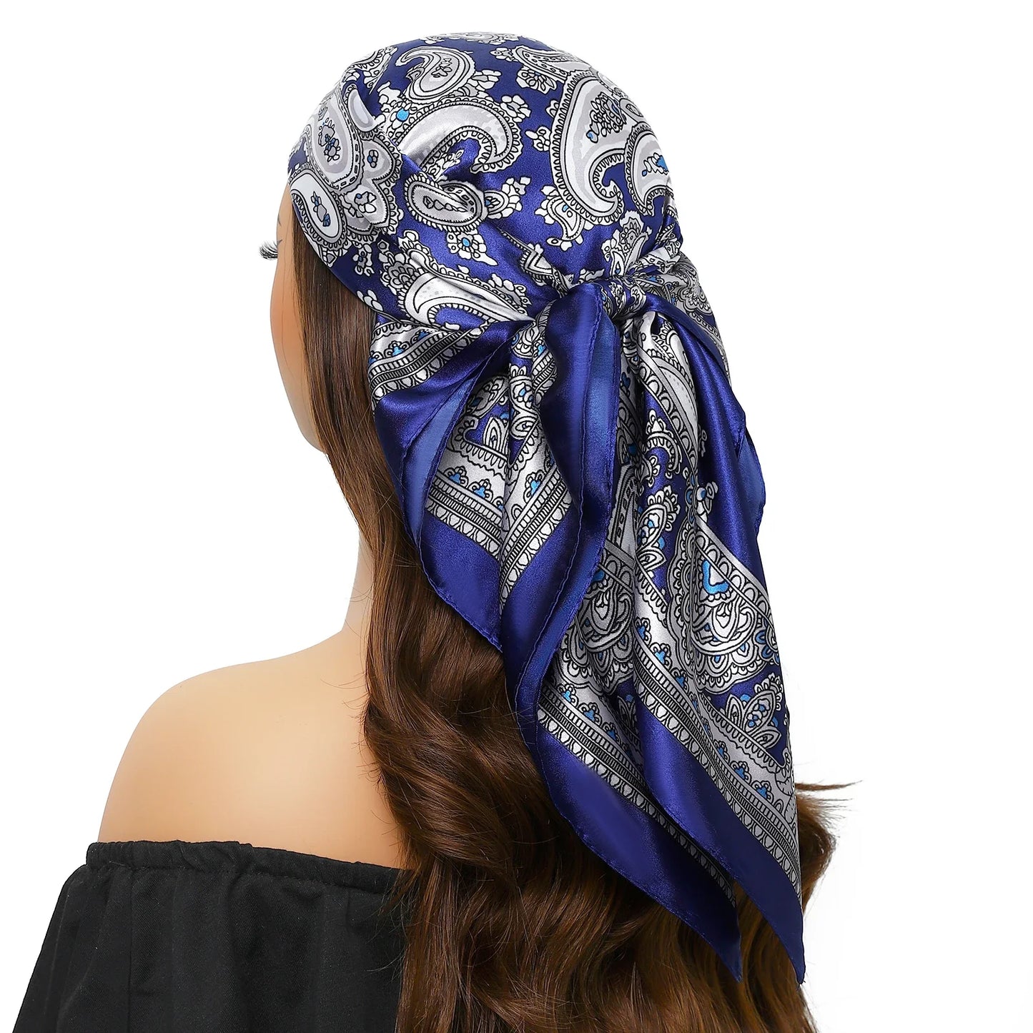 Head Scarf for Women Luxury Brand Satin Bandana