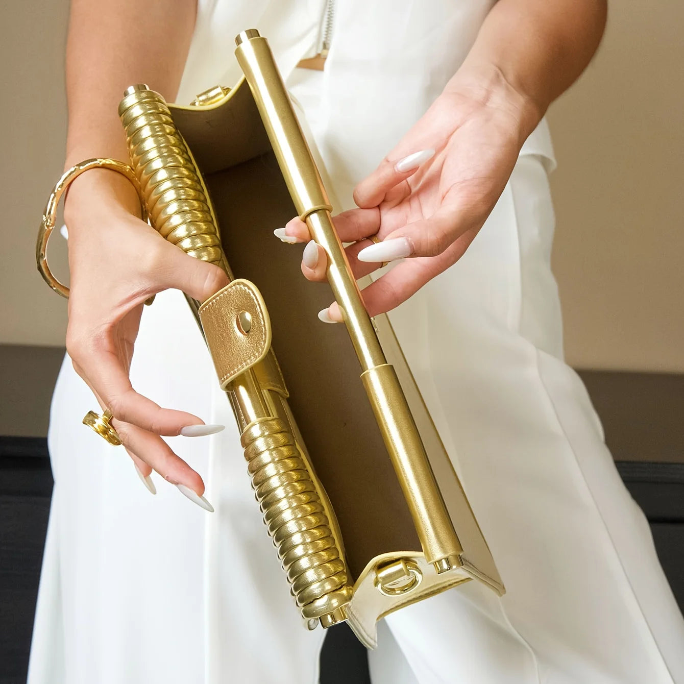 Handbags for Women Gold Luxury Designer Brand Handwoven Noodle Bags