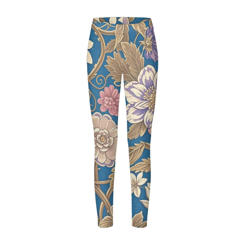 Women's High-Waisted Leggings with Botanical Print