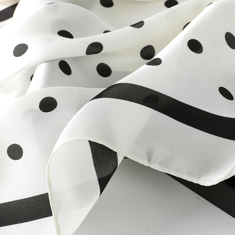 Lady Hair Dot Scarf Female Silk Square Scarves