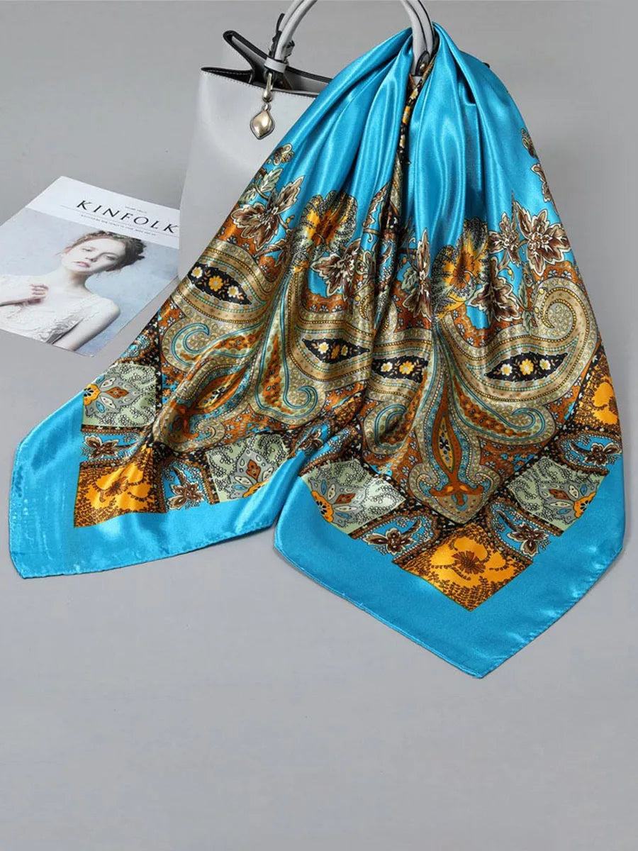 Printed Square Scarf Lightweight Breathable Scarf