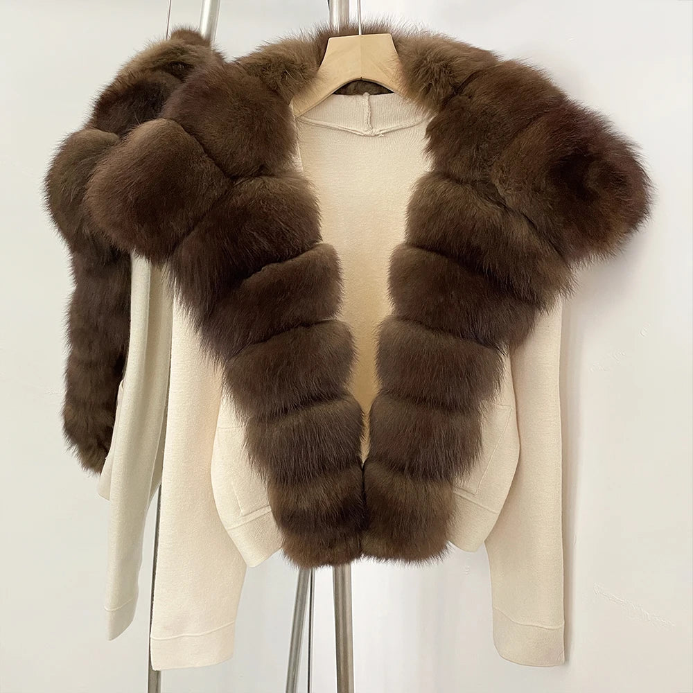 Women's Light sweater with Natural Fur