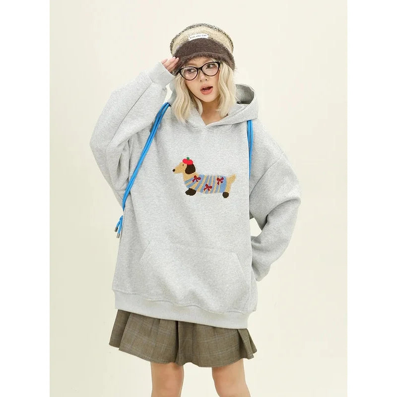 Women Sweatshirt Streetwear Couples Tops Casual Loose Hoodie