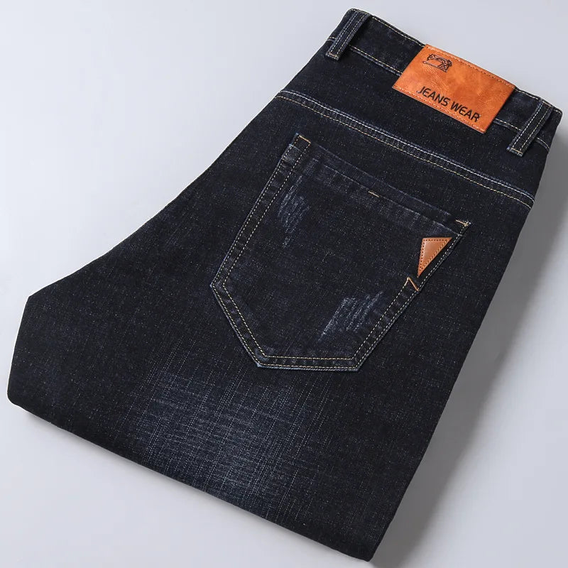 Men Fashion Straight Jeans Slim Fit