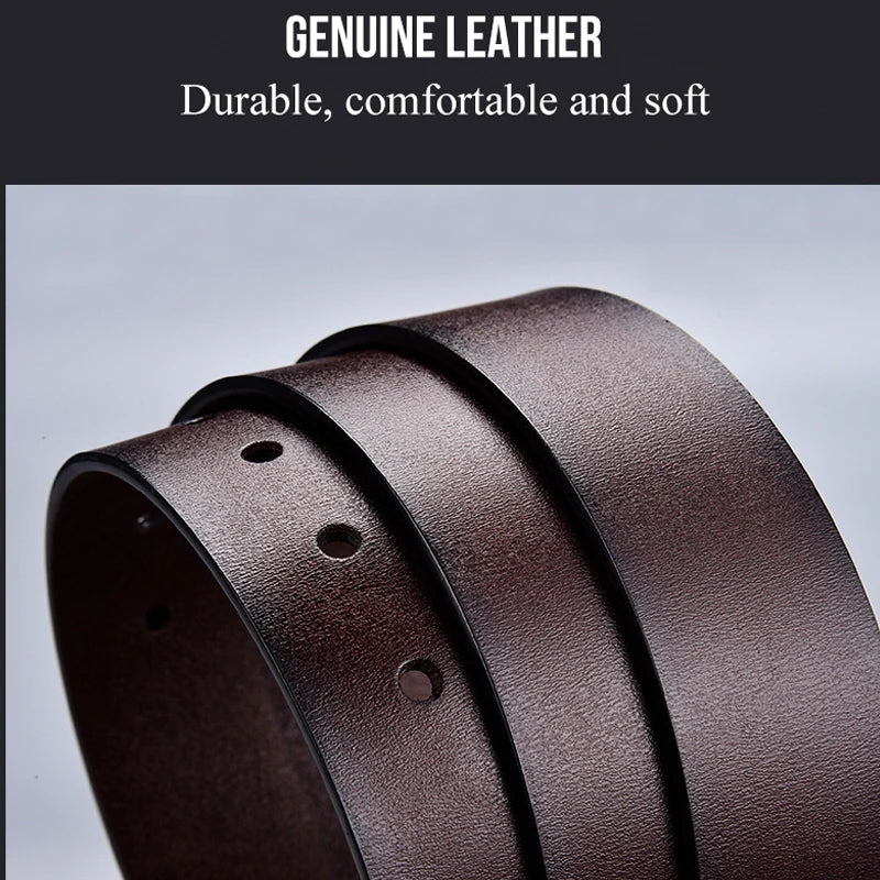 Leather Belts Luxury Strap Vintage Pin Buckle Men Belt