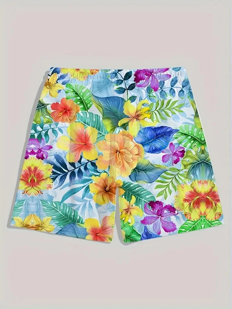 Men's Beach Pants Red Dragon 3D Printed