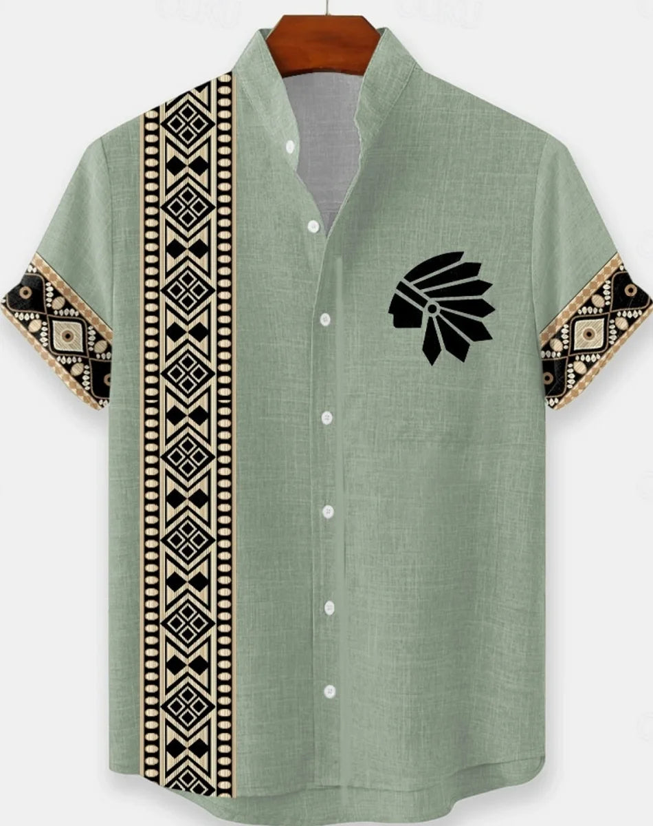 men's linen shirts, 3D printed beach shirts