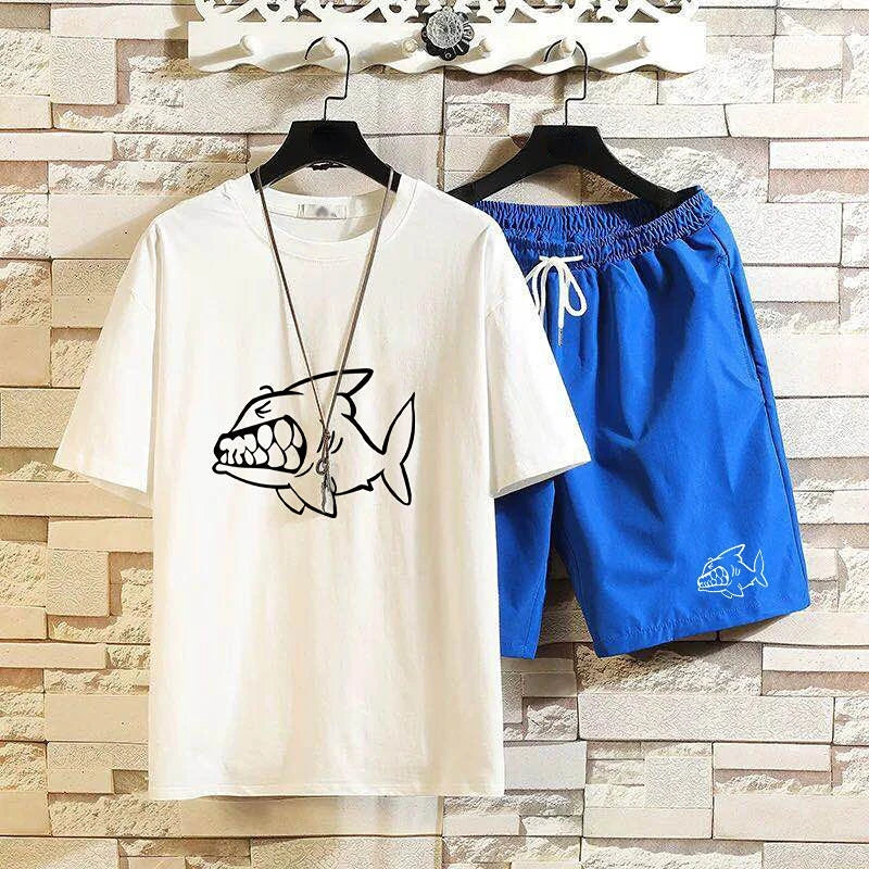 Men's Shorts Sets New InSlim Fit T Shirt  Graphic Stretch
