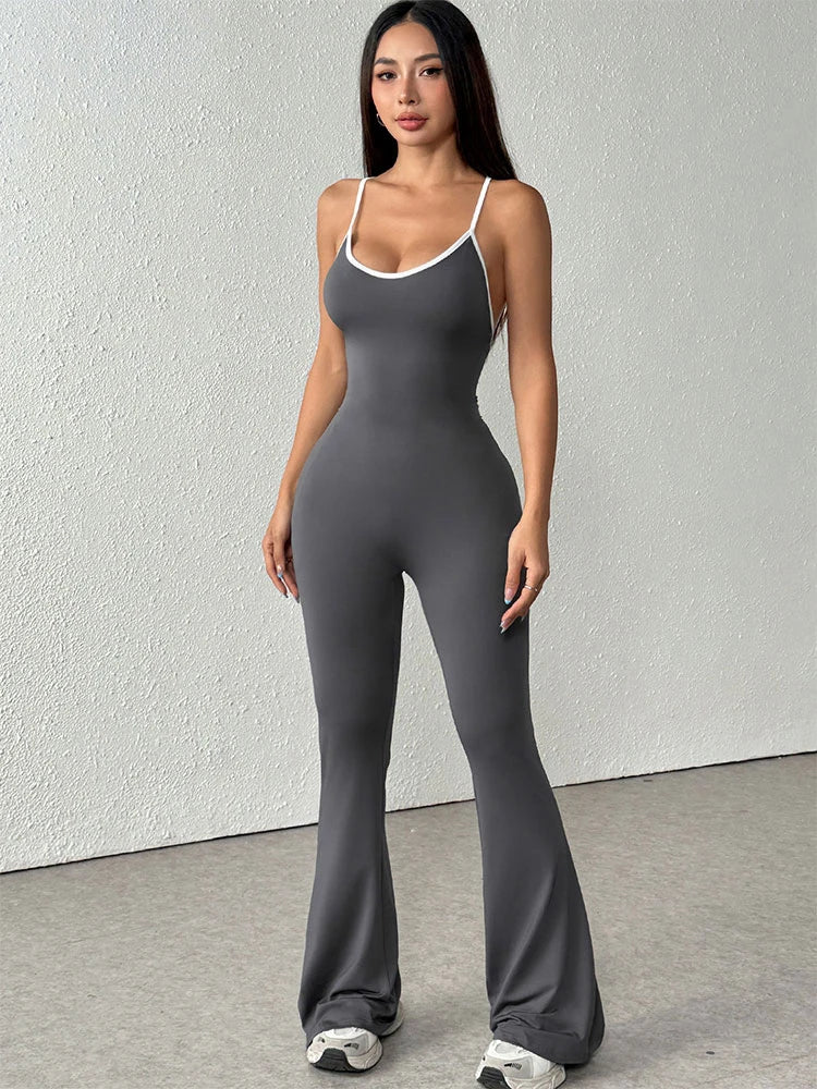 Women's Jumpsuits Streetwear Fashion Slim Sexy Sling Backless Elegant Female Jumpsuits