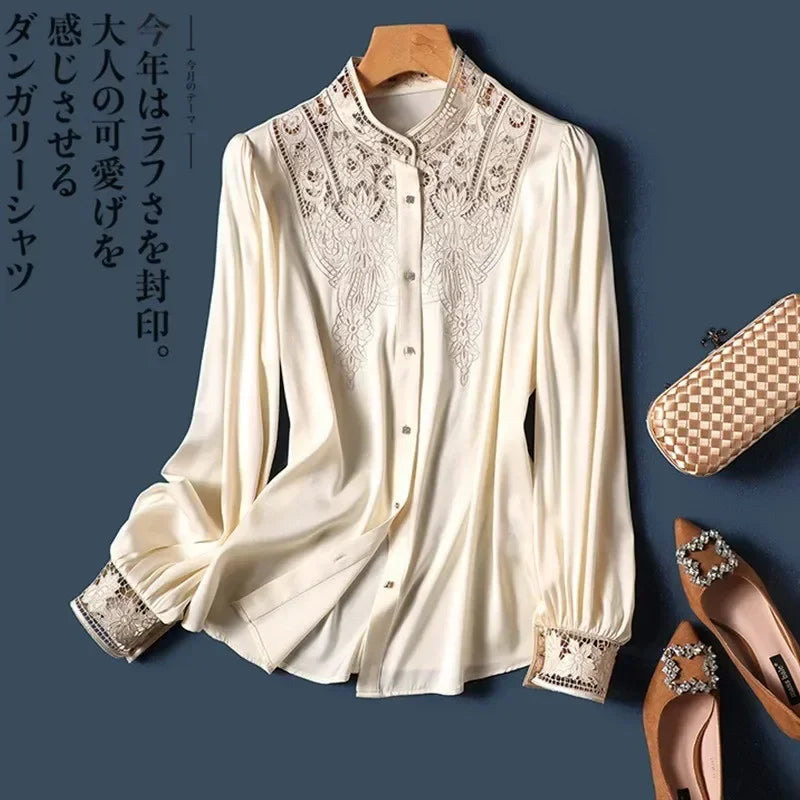 blouses for women  embroidery ladies shirts Button-Down Tops