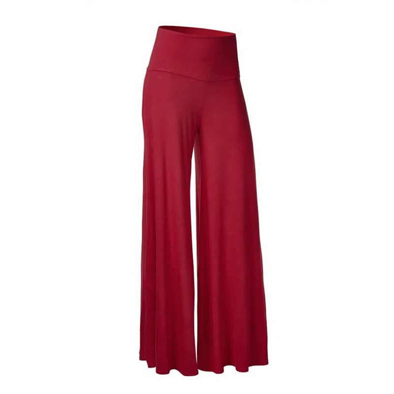 Women's Soft Wide Leg Pants Thin Stretch High Waist Palazzo Pants