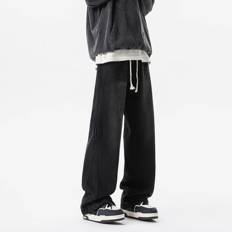 Unisex Vintage Straight Wide Leg Jeans