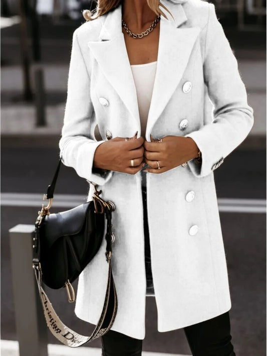 Casual Woolen Coat for Women Long Sleeve