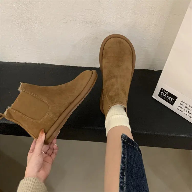 Snow Boots for Women Popular Warm Cotton Shoes Fleece-Lined Thickeneded Boots