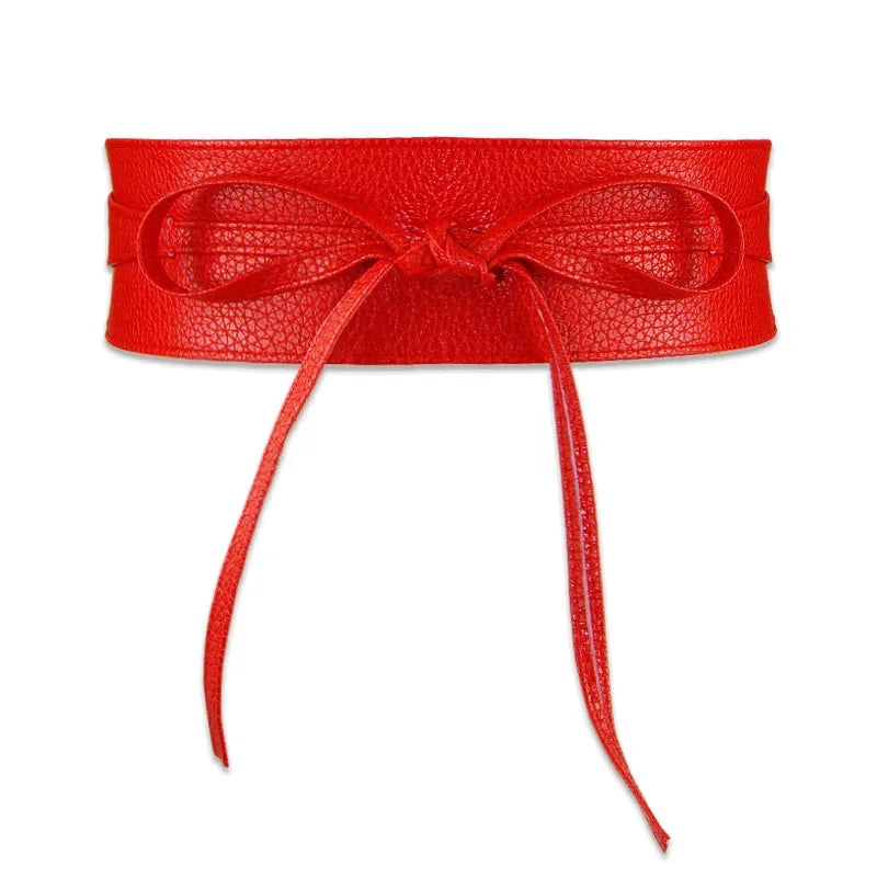 Women Belt for Dress Leather Bowknot Wide Belts