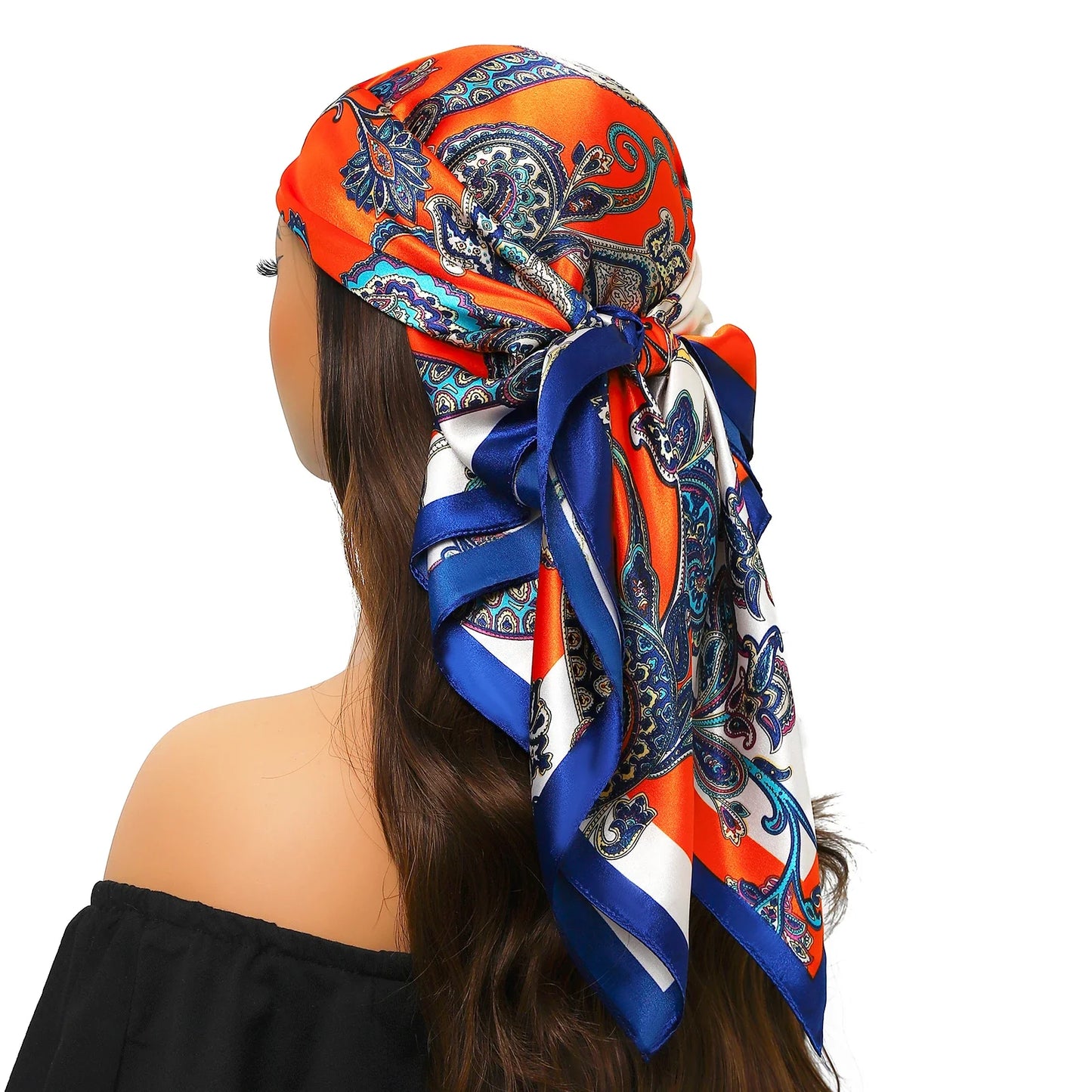 Head Scarf for Women Luxury Brand Satin Bandana