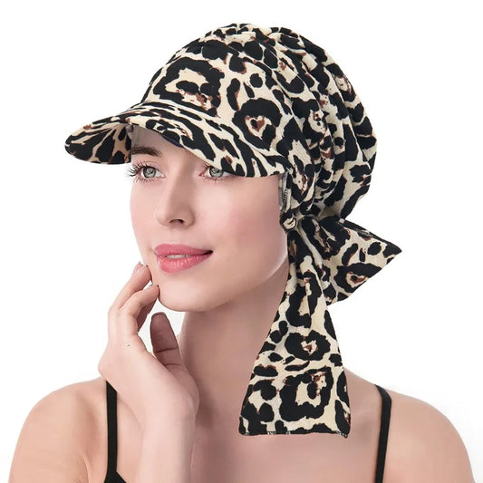 Women's New Printed Brim Headscarf Hat Outerwear